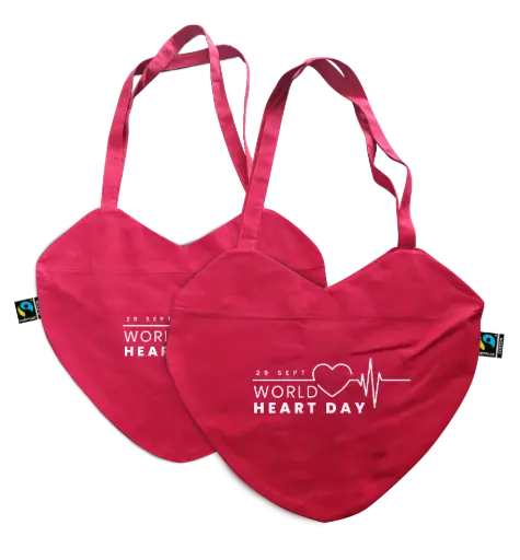 Love Tote  - Heart-Shaped Cotton Tote Bag