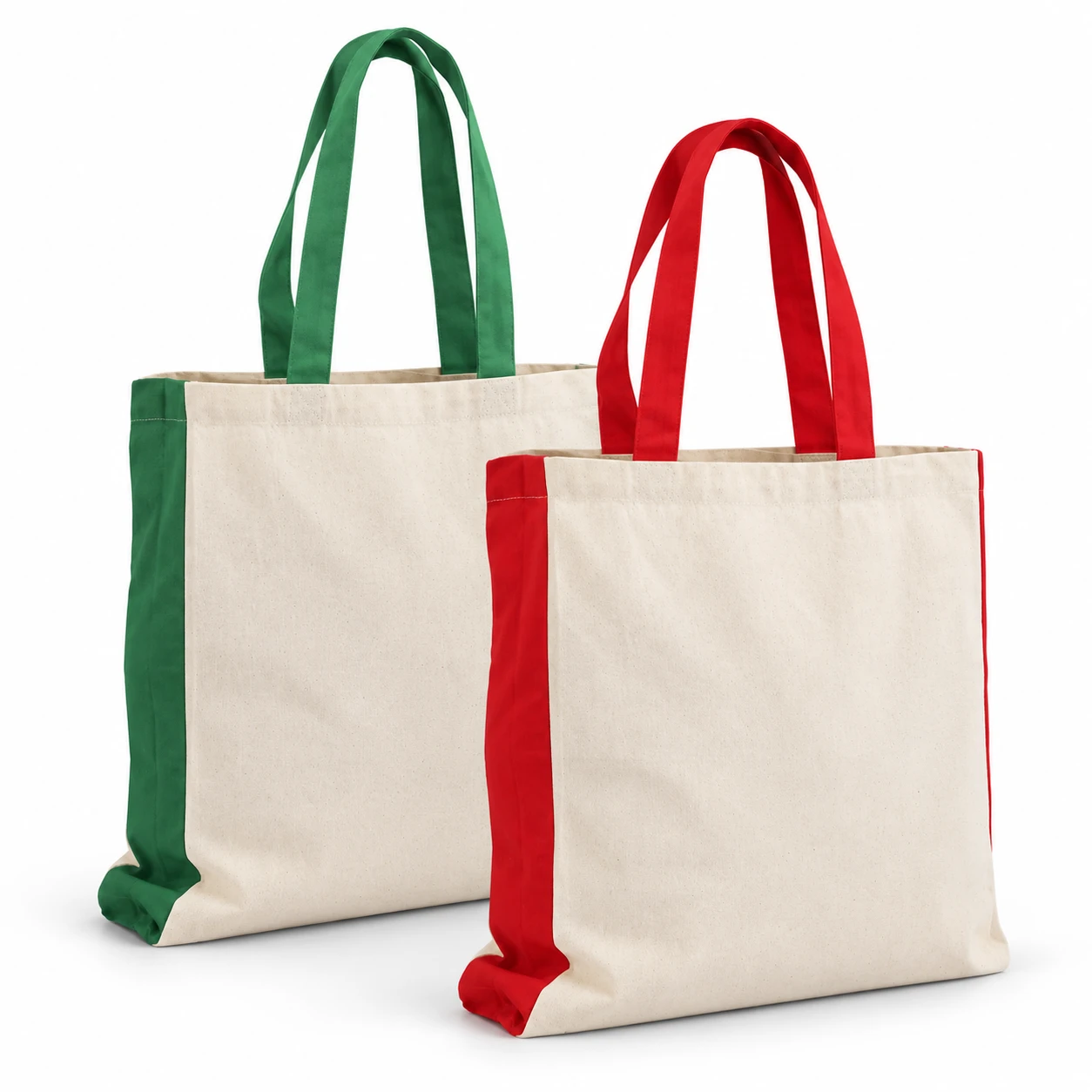 Bag with coloured handles and gusset